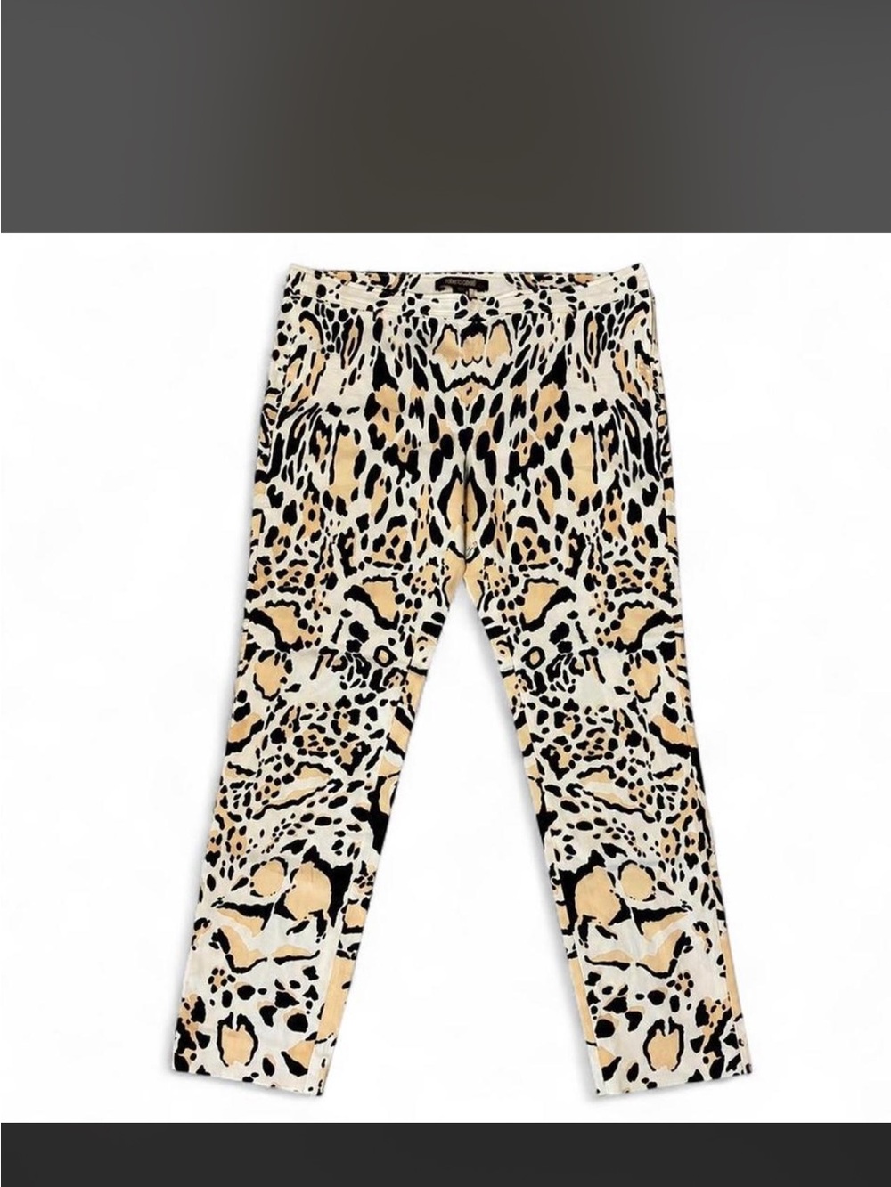 Roberto Cavalli Leopard Print Stretch Pants - Beige Black